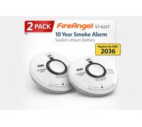 FireAngel ST-622T 2 Pack Smoke Alarm 10 Year Sealed Battery Thermoptek Exp 2036