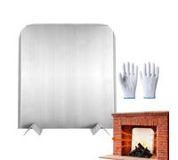 Fireback Wall Protector Plate - Metal Reflection Shield, Elegant Heat Barrier, Insulated Decorative Panel, Energy Saving Backboard | For Living Room Villa Apartment Cabin Cottage Cafe Winter Heating A
