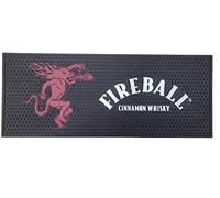 Fireball Cinnamon Whisky Extra Large Bar Mat - Rectangular, 8" x 1'8", Black, Letter Print