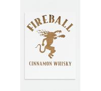 Fireball Cinnamon Whisky Whiskey Devil 8.5" x 11" Stencil Arts and Crafts Scrapbooking Painting on The Wall Wood Glass