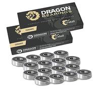 Fireball Dragon Ceramic Roller Skate Bearings 16 Pack - Inline Skate Bearings for Rollerblade Inline Hockey & Roller Derby Bearings - Dragon Roller Bearing Sets are Skate Rated & Guaranteed for Life…