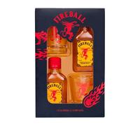 Fireball Whisky Gift Pack Contains 2 x 50ml Bottles of Cinamon Whisky 33% ABV and Two Red Dragon Shot Glasses Limited Edition for Birthday Gifts, Christmas Gifts Stocking Fillers By Blue Tree Gifts