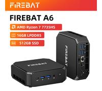 FIREBAT Mini PC AMD Ryzen 7 7735HS | Radeon 680M | 16GB RAM 512GB SSD | Dual M.2 Slots, Triple Display, WiFi 6 - Compact Silent Desktop for Home Office & Gaming