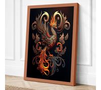 Firebird Rising Fantasy Canvas Wall Art Print 30x20 Inch