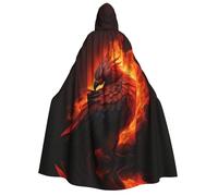 firebird Unisex Adults Hooded Cloak Cape - Black & White Hooded Cloaks for Halloween Cosplay Costumes