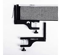FireBlade Vega Professional Grade Table Tennis Net and Post Set - Indoor & Outdoor - Regulation Ping Pong Net - Reinforced Cotton Blend Net w/Adjustable Tensioning System… (Black Net)