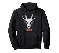Fireborn Dragon Skull Artwork Mythical Flame Design Pullover Hoodie