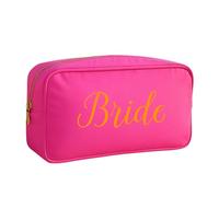 Firebox Personalised Travel Bag with Desired Text - Recycled Nylon & Polyester Cosmetic Bag in Various Sizes & Colours with Gold Zip