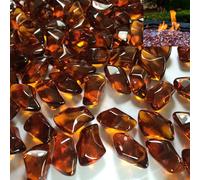 Firebrand Direct Amber Fire Glass Beads 1kg (2.2lb) - For Fire Pits, Gas Fires And Ethanol Burners. Sparkling Heat Resistant Glass
