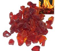 Firebrand Direct Red Fire Glass 1kg (2.2lb) - For Fire Pits, Gas Fires And Ethanol Burners. Sparkling Heat Resistant Glass