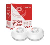 Firechief 10 Year Sealed Battery Smoke Alarm Twin Pack - Optical Photoelectric Sensor, EN14604 Certified, Loud 85dB Alert, Easy Install Home Fire Detector (FBSD10/2)
