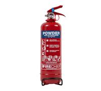 Firechief 1kg Powder Fire Extinguisher - Red Fire Extinguisher for Home - Multi Purpose Powder Supplied with Bracket - Kitemark Certified to BS EN 3, LPCB and MED Approved - FMP1 Model