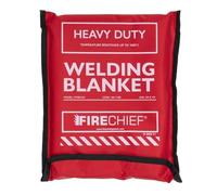 Firechief Hot Works Welding Blanket Heavy Duty 1 x 1m - High Silica Fabric, Heat Resistant up to 1000°C, Fire Resistant Welding Mat with Kevlar Stitching and Eyelets