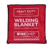 Firechief Hot Works Welding Blanket Heavy Duty 2 x 2m- High Silica Fabric, Heat Resistant up to 1000°C, Fire Resistant Welding Mat with Kevlar Stitching and Eyelets