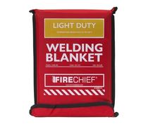 Firechief Hot Works Welding Blanket Light Duty 1 x 2m - Dual-Sided Silicone Coated Fiberglass Cloth, Heat Resistant to 550°C, Fire Resistant Welding Mat with Kevlar Stitching & Eyelets