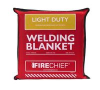 Firechief Hot Works Welding Blanket Light Duty 2 x 3m - Dual-Sided Silicone Coated Fiberglass Cloth, Heat Resistant to 550°C, Fire Resistant Welding Mat with Kevlar Stitching & Eyelets
