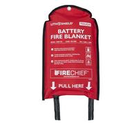 Firechief LithShield Tough Battery Fire Blanket 1.55 x 1.55m (FBBT155) | DIN 91489 Approved | Withstands Up to 1300°C | Lightweight & Easy to Use | Reduces Toxic Fumes | 5-Year Warranty