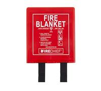 Firechief Premium Kitemarked Fire Blanket 1.2 m x 1.2 m, Rigid Case, Red - Fully Coated Fire Blanket for Home - Kitemark Certified to BS EN 1869 - BPR2/K100-P Model