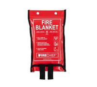 Firechief Premium Kitemarked Fire Blanket 1.2 m x 1.2 m, Soft Case, Red - Fully Coated Fire Blanket for Home - Kitemark Certified to BS EN 1869 - SVB2/K100-P Model