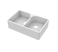 Fireclay Double Bowl Full Weir Butler Kitchen Sink - 795mm - Balterley