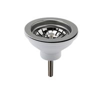 Fireclay Kitchen Sink Basket Strainer Waste - 90mm - Brushed Nickel