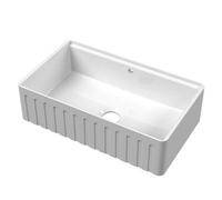 Fireclay Single Bowl Fluted Front Kitchen Sink With Ledge And Overflow - 795mm - Balterley