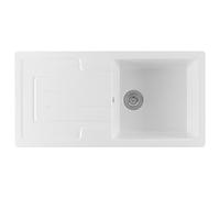 Fireclay Single Bowl Kitchen Sink + Rev. Drainer & Waste - 1000 x 500mm - White