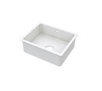 Balterley 548mm White Kitchen Sink, Rectangular Undermount Single Bowl with Overflow Hole, Durable Fireclay Ceramic Kitchen Sink Bowl, Undermount Sinks for Kitchens - 548 x 442 x 197mm (Glossy White)