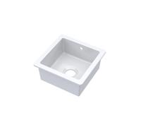 Fireclay Single Bowl Square Undermount Kitchen Sink with Overflow, 457mm