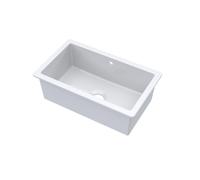 Fireclay Single Bowl Square Undermount Kitchen Sink, With Overflow,763x457x254mm