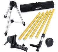 Firecore 12ft Telescopic Pole with Tripod and 1/4" x 20" Laser Mount for Rotary Lasers and Line Lasers, Adjustable Laser Mounting Pole with 5/8" Threaded Adapter - FLP370C