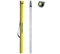 Firecore 16-Foot Aluminum Grade Rod - 10ths, 5 Sections Telescopic with Bubble Level-FLR500B