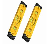 Firecore 2pcs Magnetic Torpedo Level, 9-Inch Shockproof Toolbox Level with 3 Bubble Spirit Level 45 90 180 Degree