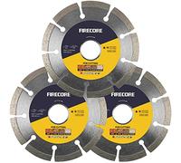 Firecore 3pcs Diamond Cutting Blade, 115mm, Wet & Dry, High Speed Steel, Industrial, Saw Blade, For Concrete, Stone, Brick & Masonry