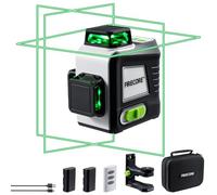 Firecore Laser Level Self-Levelling 3 x 360°, 3D Green Laser Level for Construction and Alignment, Line Laser with 2 Rechargeable Lithium Batteries, Remote Control, Magnetic Stand - G50