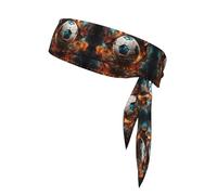 Firecracker Soccer Double-Sided Athletic Bandage with Printed Sports Headband Suitable for Tennis Ninja Karate Running and Yoga