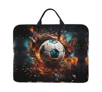 Firecracker Soccer Print 14in Laptop Case Sleeve Bag, Portable Handle for Business Trip, Commuting, Fits Notebook & Tablet
