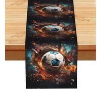 Firecracker Soccer Table Runner 13x72 Inch Dining Decor