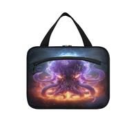 Fired Angry Octopus Hanging Travel Toiletry Cosmetic Makeup Bag Large Capacity Foldable Storage Wash Bags for Women Girls Bathroom