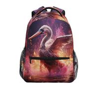 Fired Angry Pelican School Backpack for Girls Boys Bookbags Stylish Design Student Bags