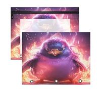 Fired Angry Penguin 3 Ring Binder Clear Binders Pencil Pouches Bags Case(2 Pack)