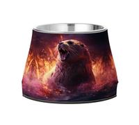 Fired Angry Sea Lion Pet Bowl Non Slip Anti Skid Dog Bowls Stainless Steel Stackable Food Puppy Bowl Dishes