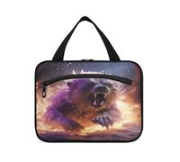 Fired Angry Sloth Bear Hanging Travel Toiletry Cosmetic Makeup Bag Large Capacity Foldable Storage Wash Bags for Women Girls Bathroom