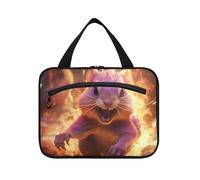 Fired Angry Squirrel Hanging Travel Toiletry Cosmetic Makeup Bag Large Capacity Foldable Storage Wash Bags for Women Girls Bathroom