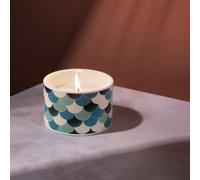 WAX LYRICAL Fired Earth Medium Ceramic Candle, Green Tea & Bergamot, Up to 26 Hour Burn time, White