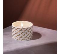 Wax Lyrical Fired Earth Medium Ceramic Candle, White Tea and Pomegranate, Up to 26 Hour Burn time