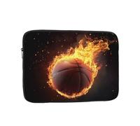 Fired Up Basketball Pattern Laptop Sleeve 15 Inch Shockproof Protective Notebook Case Travel Laptop Bag for Men Women