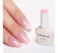 Firedeep 10ml Light Jelly Pink Gel Polish Hema Free Soak Off Long Lasting UV Light Cure for Nail Art DIY Home Salon Gift for Women 1Pcs
