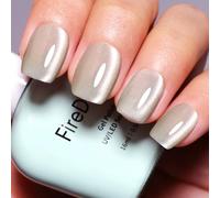 Firedeep Cat Eye Gel Nail Polish - 16ml Milk Tea Silver Grey Gel Polish with Holographic Shimmer and Magnetic Stick