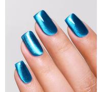 Firedeep Cyan Cat Eye Gel Nail Polish, 16ml Glitter Cyan Magnetic Moonlight Holographic UV/LED Gel Polish with Magnetic Stick